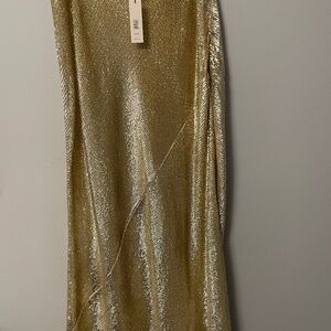 Banana Republic Gold Sequinned A-Line Skirt